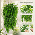 HERCOCCI 2 Pack Reptile Plants, Terrarium Hanging Plants Vines Artificial Leaves Habitat Decorations with Suction Cup fo
