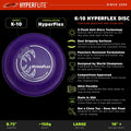 Hyperflite K-10 Hyperflex Dog Flying Disc – Ultra Flexible – Puncture Resistant – Competition Approved – 8.75” / 150g – Purple