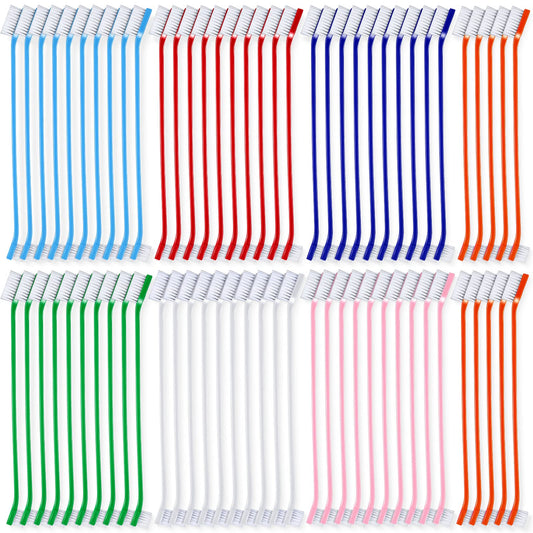Honeydak Dog Toothbrush Bulk Dual Headed Dental Brushes Dogs Tooth Brushing Kit Long Handle Pet Tooth Brush for Puppy Large Small Cats and Most Pets Teeth Cleaning Dental Supplies(70 Pcs,Colorful)