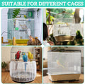 FNANJWQ 2 Pcs Bird Cage Cover Universal Bird Cage Seed Catcher, Breathable Nylon Mesh Net Cover Adjustable Soft Airy Cages Net Stretchy Skirt for Round Square Cages