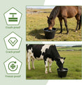 2 Pack Rubber Horse Feed Buckets, 10 Qt Water Troughs with Handles