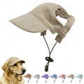Pet Baseball Cap with Ear Holes - Multi-Color Sun Visor Hat for Dogs & Cats, Summer & Fall Beach Headwear for Puppies & Kittens (Khaki, XL)