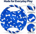 Dog Rope Flying Disc Toy with Squeaker | Durable Canvas Center & Braided Cotton Rope Ring | 2-in-1 Fetch & Tug Interacti
