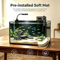 2.8 Gallon Small Glass Fish Tank, Desktop Nano Aquarium Starter Kit with Clip-on LED Light and Waterfall Filter Pump for