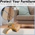 Fhiny Rabbit Scratch Toy, Natural Sisal Rabbit Scratching Ball with Cardboard Pad 2-in-1 Bunny Claw Scratcher Interactiv