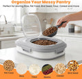 NURYO 28 Lbs Dog Food Storage Container with Wheels, Collapsible Pet Food Storage Container with Clear Window, Measuring Cup & Scoop, BPA Free Cat Food Container for Rice, Flour, Grain, Bird Seed