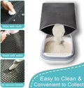 Cat Litter Mat, 35"x25" Large Kitty Litter Trapping Mat, Litter Catcher Mat for Automatic Litter Box, Dual Layer Honeycomb Waterproof Pet Rug, Mengbu(Grey)