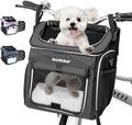 Dog Bike Basket Carrier, Expandable Foldable Soft-Sided Dog Carrier, 2 Open Doors, 5 Reflective Tapes, Pet Travel Bag,Dog Backpack Carrier Safe and Easy for Small Medium Cats and Dogs(Black)