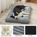 FURTIME Washable Dog Bed Large Sized Dogs, Deluxe Dog Crate Beds Comfy Fluffy Kennel Pad Anti-Slip Pet Sleeping Mat, Machine Washable Dogs Pillow, 35"x23"x3.5", Gray