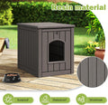 Outdoor Cat House Weatherproof, Resin Cat Houses for Outdoor Indoor Cats, Cat Box Enclosure, Cat Bed Easy to Assemble & 