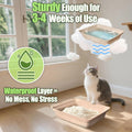 Disposable Litter Boxes for Cats Large: 2/4/6/8-Pack 17.5'' x 13.5'' Leak-Proof Sustainable for Indoor/Travel Use Standalone or as Liner 4-Pack