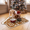 Janinka 24"x18" Gingerbread House Christmas Pet Feeding Mat, Pet Essentials