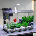 Vimvins 3 Gallon Glass Small Fish Tank, Betta Fish Tank Starter Kit with Filter, Lights,Lid.
