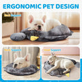 BurgeonNest Small Dog Calming Pillow for Dogs and Cats, Grey L