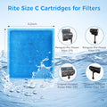 Aquarium Filter Replacement Cartridge - 10 Pack Rite Size C Cartridges