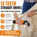 Sheep Shears Wool Clippers Universal Replacement Blades, Shearing Comb and Cutter Blade Set, Stainless Steel Straight 13-Teeth Detachable Trimmer Shears for Grooming Goats, Lambs, Llamas, Alpacas