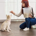 IRIS USA WeatherPro Airtight Pet Food Storage Container, Up to 6.5 lbs, Treat Box for Dog Cat and Bird Food, Keep Fresh, Translucent Body, Easy Clean Up, BPA free, Clear/Black