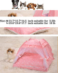 SEIMMIE Cat Princess Bed Tent House - Kitty Cute Beds Indoor,Small Dog House Indoor/Outdoor Cave Nest Bed Small Dog Tent for Cat,Puppy Tents (15.7"x15.7"x14.5"/Pink)