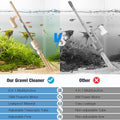 AKKEE Aquarium Vacuum Gravel Cleaner: 18W Gravel Vacuum for Fish Tank with Strong Suction for Automatic Change Water, Re