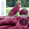 Dog Bathrobe Towel Drying Coat - Super Absorbent Bath Robe for Drying Dogs Large, Soft Adjustable Collar & Belly Strap F