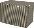 Beige Black Stripes Dog Crate Cover 48in Pet Kennel Cover