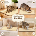 Bunny Scratch Pad, Natural Sisal Rabbit Scratching Mat, Multi-Functional Chew Toy & Nail Care Pad, Comfort Sleeping Mat 
