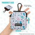 WINPAWS Dog Treat Pouch with Training Clicker,Waterproof Nylon Fabric Poop Bag Holders for Leashes,Hands Free Small Dog Walking Bag with Carabiner, Pet Puppy Training Walking Essentials (Dinosaur)