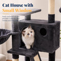 Hey-brother Cat Tree, 53 inch Cat Tower for Indoor Cats, Cat House with Padded Platform Bed, Toy Balls, Large Cozy Condo, Hammocks and Sisal Scratching Posts, Smoky Gray MPJ019-SG