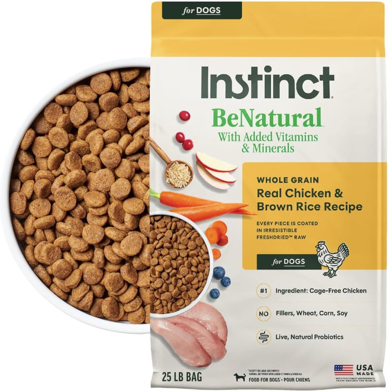 Instinct BeNatural Dry Dog Food, Whole Grain, Chicken & Brown Rice, 25 lb.