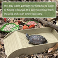 NGORAY Tortoise Feeding Dish with Ramp and Basking-Platform - Leaf Tortoise Water Food Bowls, Reptile Water Dish Amphibi
