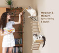 Cat Wall Shelf with Curved Hammock Bed, Wall Mounted Cat Perch with Beige Soft Foam Cushion, Floating Wall Furniture for Climbing, Sleeping & Lounging