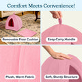 Cat House - Indoor Bed with Removable Foam Cushion - Pet Tent for Puppies, Rabbits, Guinea Pigs, Hedgehogs, and Other Small Animals by PETMAKER (Pink)