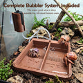 Hermit Crab Bubbler Pool,Dual Freshwater & Saltwater Zones Water Bowl