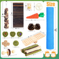 Kyouki Hamster Toys Guinea Pig Toys Set with Tunnel, Chewable Apple Wood & Natural Timothy Hay - Enrichment Chew Toys fo