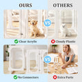 26" H Clear Acrylic Indoor Dog Playpen for Puppies, 10-Panel