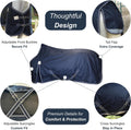BARN & STABLE 600Denier 3000mm/3000mvp Super Waterproof & Breathable Horse Blankets for Winter with 200g Fill