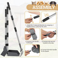 Dog Pooper Scooper, Dog Poop Tray and Rake Set with Long Stainless Handles