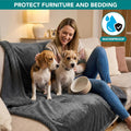 PetAmi Waterproof Dog Blanket for Couch, Extra Large 80x60, Pee Proof Sherpa Fleece Reversible Pet Throw, Furniture Protector for Bed Sofa Crate Kennel, Soft Washable Cover for Dog Cat, Grey Sherpa