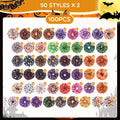 Sweetude 100 Pcs Halloween Dog Collar Flower Bows for Small Medium Large
