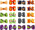 PET SHOW 20pcs Halloween Small Dog Hair Bows with Rubber Bands for Medium Dogs Holiday Puppies Cats Kittens Rabbits Topk