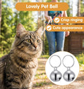 Thrymme 6 Pcs Bell for Cat Collar, Stainless Steel Small Pet Bells Small Bell for Cat Collar Jingle Bells for Pets Collars Charm, Anti-Lost Training, 1/2-Inch, Silver