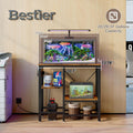 Bestier 20-29-37 Gallon Fish Tank Stand with Power Outlet, Rustic Brown