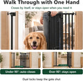 Dog Gate with Adjustable Cat Door, 29.5-37 in Wide