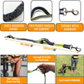 TAKSIN The Ultimate Hands Free Two Dogs Double Leash System for Walking Running Hiking Training, Reflective Bungee Leash, Treat Holder, Poop Bag Dispenser Small Medium Large Dogs (Grey Deluxe Pack)