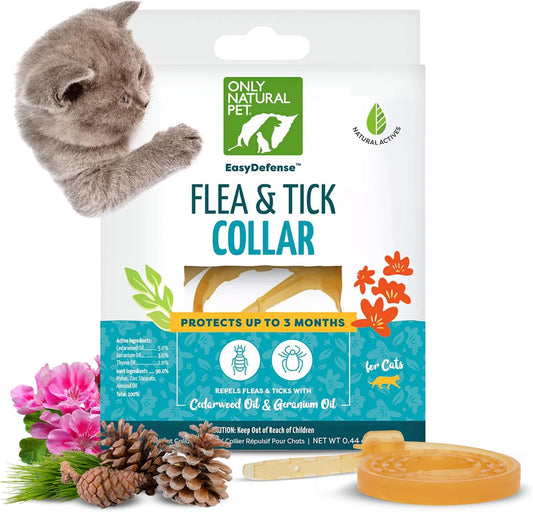 Only Natural Pet EasyDefense Flea & Tick Cat Collar, 4 Month Protection 1pk