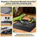 USB Reptile Heat Pad, 8"X8" 12W Heating Mat for Reptiles