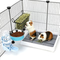 FHTONGE 4 in 1 Guinea Pig Litter Box with Feeder Combo Set for Cage
