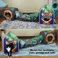 Kitty City Safari Jungle Cat Play Set, Collapsible Pop-Up Cat Toys Combo with Cube, Tunnel & Hideout, Interactive Indoor Cat Playhouse for Exercise, Hiding & Lounging