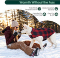 Kuoser Dog Winter Coat, Reversible Dog Jacket, Warm Doggie Coat British Style Puppy Cold Weather Vest, Windproof Pet Clothes Vest for Small Dogs, Red S
