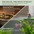 2-in-1 Floating Aquarium Decor, Fisherman Bamboo Raft for Fish Tank